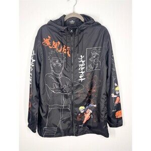 Naruto Shippuden Anime Lightweight Hooded Zip Up Jacket All Over Print Small